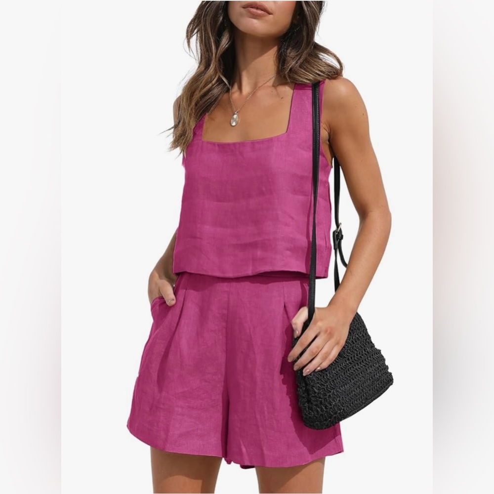 Amazon Women's Pink Top and Shorts Set